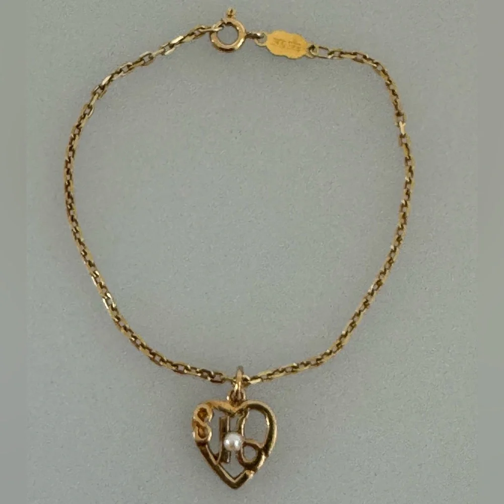14k real solid gold sweet sixteen Real pearl bracelet